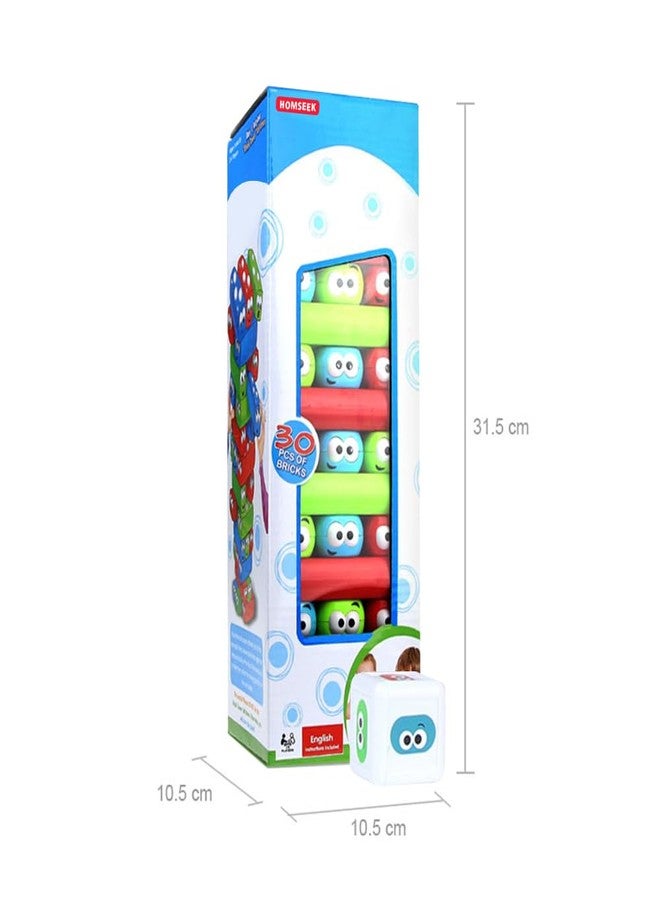 مكعبات بناء برج الانهيار من هومسيك، مكعبات بناء بلاستيكية ملونة برسومات كرتونية، مكعبات ملونة قابلة للسقوط - Image 5